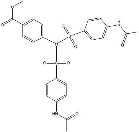 methyl 4-[bis[(4-acetamidophenyl)sulfonyl]amino]benzoate 结构式