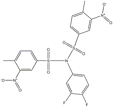 N-(3,4-difluorophenyl)-4-methyl-N-(4-methyl-3-nitrophenyl)sulfonyl-3-nitrobenzenesulfonamide 结构式