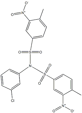 N-(3-chlorophenyl)-4-methyl-N-(4-methyl-3-nitrophenyl)sulfonyl-3-nitrobenzenesulfonamide 结构式