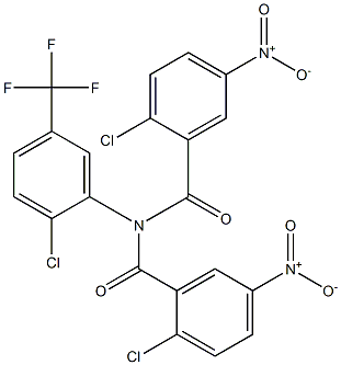 2-chloro-N-(2-chloro-5-nitrobenzoyl)-N-[2-chloro-5-(trifluoromethyl)phenyl]-5-nitrobenzamide 结构式