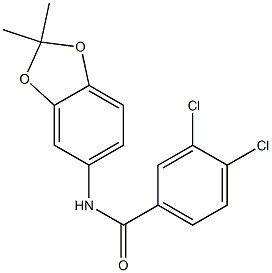3,4-dichloro-N-(2,2-dimethyl-1,3-benzodioxol-5-yl)benzamide 结构式
