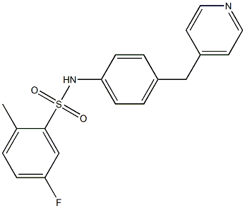 5-fluoro-2-methyl-N-[4-(pyridin-4-ylmethyl)phenyl]benzenesulfonamide 结构式