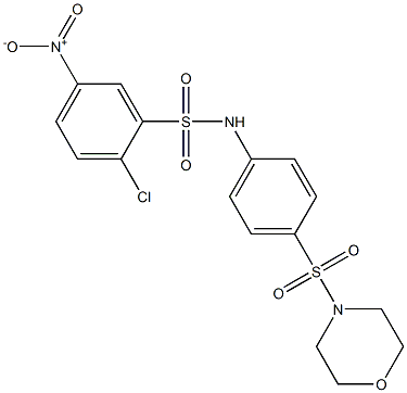 2-chloro-N-(4-morpholin-4-ylsulfonylphenyl)-5-nitrobenzenesulfonamide 结构式