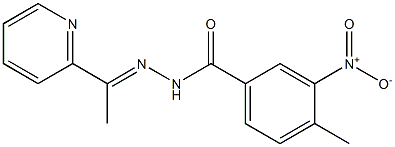 4-methyl-3-nitro-N-[(E)-1-pyridin-2-ylethylideneamino]benzamide 结构式