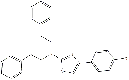 4-(4-chlorophenyl)-N,N-bis(2-phenylethyl)-1,3-thiazol-2-amine 结构式