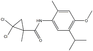 2,2-dichloro-N-(4-methoxy-2-methyl-5-propan-2-ylphenyl)-1-methylcyclopropane-1-carboxamide 结构式