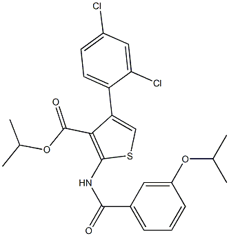 propan-2-yl 4-(2,4-dichlorophenyl)-2-[(3-propan-2-yloxybenzoyl)amino]thiophene-3-carboxylate 结构式