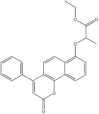 ethyl 2-(2-oxo-4-phenylbenzo[h]chromen-7-yl)oxypropanoate 结构式