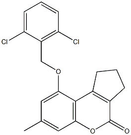 9-[(2,6-dichlorophenyl)methoxy]-7-methyl-2,3-dihydro-1H-cyclopenta[c]chromen-4-one 结构式