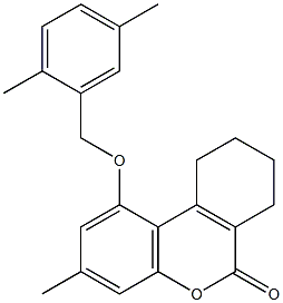 1-[(2,5-dimethylphenyl)methoxy]-3-methyl-7,8,9,10-tetrahydrobenzo[c]chromen-6-one 结构式