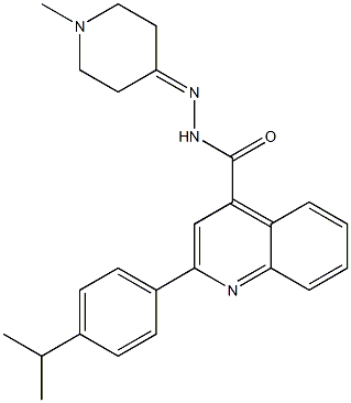 N-[(1-methylpiperidin-4-ylidene)amino]-2-(4-propan-2-ylphenyl)quinoline-4-carboxamide 结构式