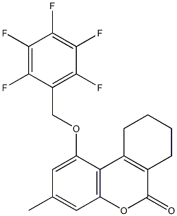 3-methyl-1-[(2,3,4,5,6-pentafluorophenyl)methoxy]-7,8,9,10-tetrahydrobenzo[c]chromen-6-one 结构式
