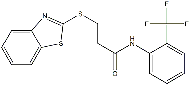 3-(1,3-benzothiazol-2-ylsulfanyl)-N-[2-(trifluoromethyl)phenyl]propanamide 结构式