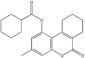 (3-methyl-6-oxo-7,8,9,10-tetrahydrobenzo[c]chromen-1-yl) cyclohexanecarboxylate 结构式