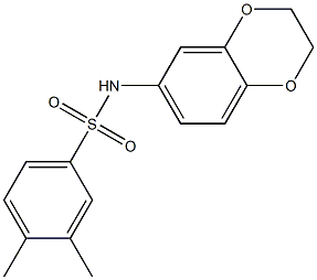 N-(2,3-dihydro-1,4-benzodioxin-6-yl)-3,4-dimethylbenzenesulfonamide 结构式