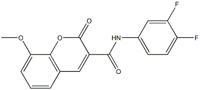 N-(3,4-difluorophenyl)-8-methoxy-2-oxochromene-3-carboxamide 结构式