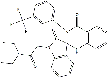 2-[2',4-dioxo-3-[3-(trifluoromethyl)phenyl]spiro[1H-quinazoline-2,3'-indole]-1'-yl]-N,N-diethylacetamide 结构式