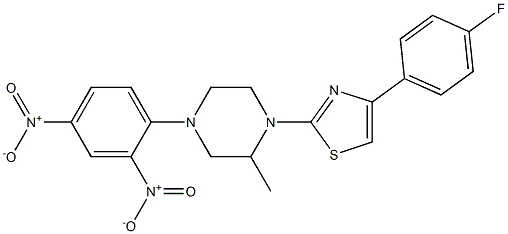 2-[4-(2,4-dinitrophenyl)-2-methylpiperazin-1-yl]-4-(4-fluorophenyl)-1,3-thiazole 结构式