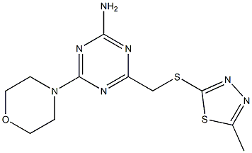 4-[(5-methyl-1,3,4-thiadiazol-2-yl)sulfanylmethyl]-6-morpholin-4-yl-1,3,5-triazin-2-amine 结构式