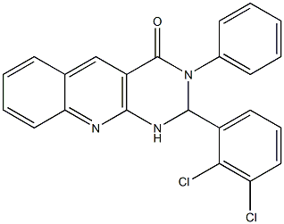 2-(2,3-dichlorophenyl)-3-phenyl-1,2-dihydropyrimido[4,5-b]quinolin-4-one 结构式