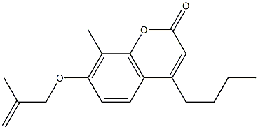 4-butyl-8-methyl-7-(2-methylprop-2-enoxy)chromen-2-one 结构式