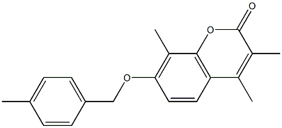 3,4,8-trimethyl-7-[(4-methylphenyl)methoxy]chromen-2-one 结构式