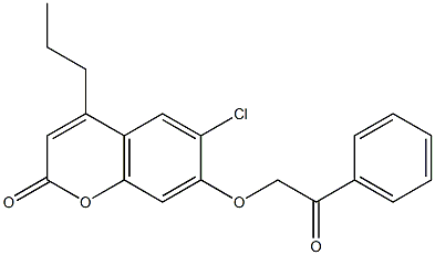 6-chloro-7-phenacyloxy-4-propylchromen-2-one 结构式