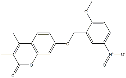 7-[(2-methoxy-5-nitrophenyl)methoxy]-3,4-dimethylchromen-2-one 结构式