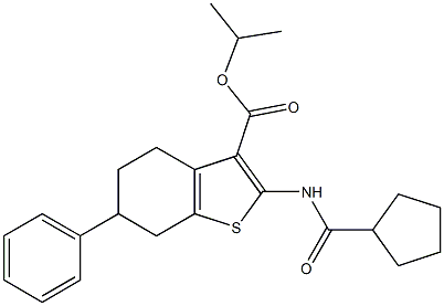 propan-2-yl 2-(cyclopentanecarbonylamino)-6-phenyl-4,5,6,7-tetrahydro-1-benzothiophene-3-carboxylate 结构式