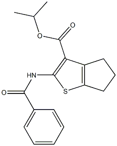 propan-2-yl 2-benzamido-5,6-dihydro-4H-cyclopenta[b]thiophene-3-carboxylate 结构式