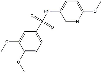 3,4-dimethoxy-N-(6-methoxypyridin-3-yl)benzenesulfonamide 结构式