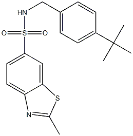 N-[(4-tert-butylphenyl)methyl]-2-methyl-1,3-benzothiazole-6-sulfonamide 结构式