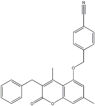 4-[(3-benzyl-4,7-dimethyl-2-oxochromen-5-yl)oxymethyl]benzonitrile 结构式