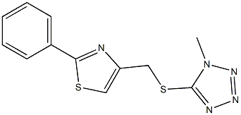 4-[(1-methyltetrazol-5-yl)sulfanylmethyl]-2-phenyl-1,3-thiazole 结构式