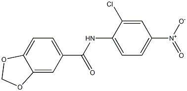 N-(2-chloro-4-nitrophenyl)-1,3-benzodioxole-5-carboxamide 结构式