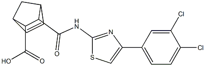 2-[[4-(3,4-dichlorophenyl)-1,3-thiazol-2-yl]carbamoyl]bicyclo[2.2.1]hept-5-ene-3-carboxylic acid 结构式