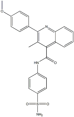 2-(4-methoxyphenyl)-3-methyl-N-(4-sulfamoylphenyl)quinoline-4-carboxamide 结构式