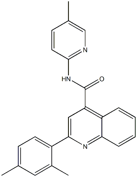 2-(2,4-dimethylphenyl)-N-(5-methylpyridin-2-yl)quinoline-4-carboxamide 结构式