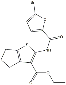 ethyl 2-[(5-bromofuran-2-carbonyl)amino]-5,6-dihydro-4H-cyclopenta[b]thiophene-3-carboxylate 结构式