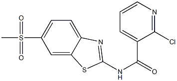 2-chloro-N-(6-methylsulfonyl-1,3-benzothiazol-2-yl)pyridine-3-carboxamide 结构式