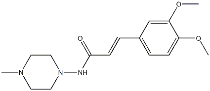 (E)-3-(3,4-dimethoxyphenyl)-N-(4-methylpiperazin-1-yl)prop-2-enamide 结构式