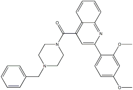 (4-benzylpiperazin-1-yl)-[2-(2,4-dimethoxyphenyl)quinolin-4-yl]methanone 结构式