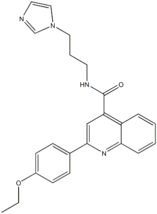 2-(4-ethoxyphenyl)-N-(3-imidazol-1-ylpropyl)quinoline-4-carboxamide 结构式