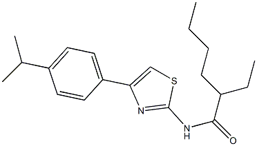 2-ethyl-N-[4-(4-propan-2-ylphenyl)-1,3-thiazol-2-yl]hexanamide 结构式