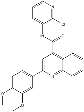 N-(2-chloropyridin-3-yl)-2-(3,4-dimethoxyphenyl)quinoline-4-carboxamide 结构式