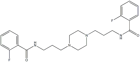 2-fluoro-N-[3-[4-[3-[(2-fluorobenzoyl)amino]propyl]piperazin-1-yl]propyl]benzamide 结构式