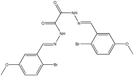 N,N'-bis[(E)-(2-bromo-5-methoxyphenyl)methylideneamino]oxamide 结构式