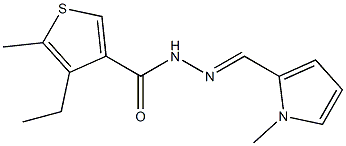 4-ethyl-5-methyl-N-[(E)-(1-methylpyrrol-2-yl)methylideneamino]thiophene-3-carboxamide 结构式