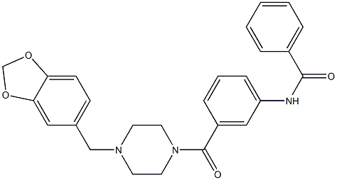 N-[3-[4-(1,3-benzodioxol-5-ylmethyl)piperazine-1-carbonyl]phenyl]benzamide 结构式