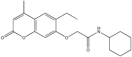 N-cyclohexyl-2-(6-ethyl-4-methyl-2-oxochromen-7-yl)oxyacetamide 结构式